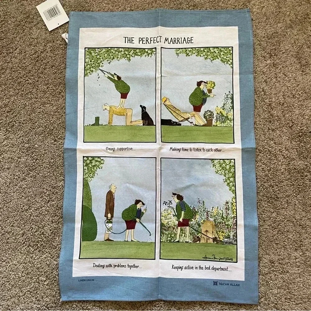McCaw‎ Allan “The Perfect Marriage” Tea Towel Funny Novelty Gag Gift 28”x18.5”